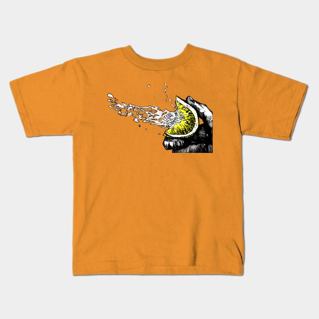 Lemon Squeeze Kids T-Shirt by IckyScrawls